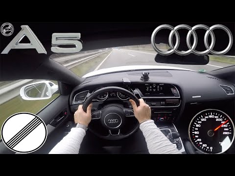 AUDI A5 Sportback 2.0 TDI 2016 POV TOP SPEED DRIVE on AUTOBAHN MAX ACCELERATION (NO SPEED LIMIT)