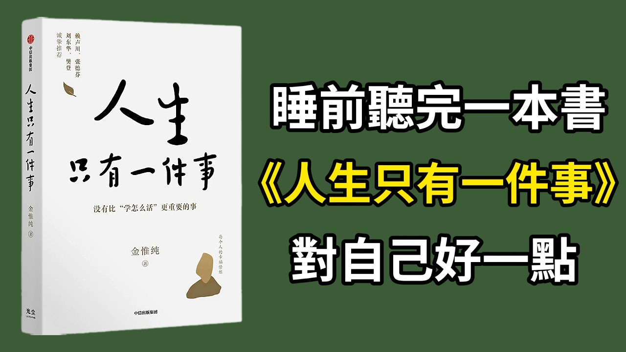 入睡前聽懂一本書《人生只有一件事》#人生只有一件事 #金惟純 #自我成長 #心靈成長 #睡前故事
