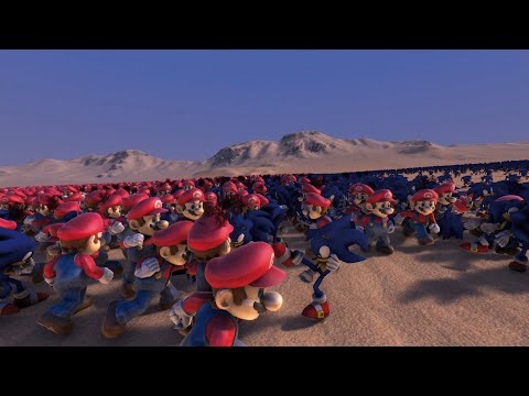 10,000 SONIC VS 10,000 MARIO - UEBS MODS - Ultimate Epic Battle Simulator