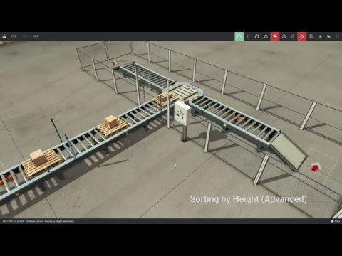 Sorting by Height (Advanced) - FACTORY I/O Scene
