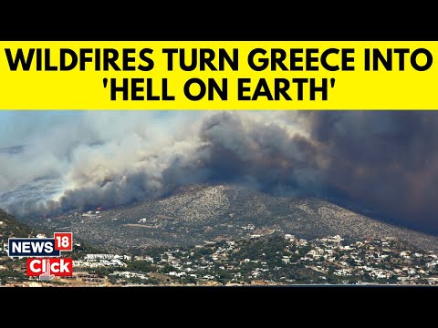 Fire Blazes On The Greek Island Of Rhodes | Dozens Of Wildfires Erupt Across The Country | News18