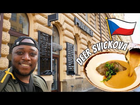 Experimentei Svickova tcheca feita com carne de veado em Praga 🫨 - Parlament Restaurant Review
