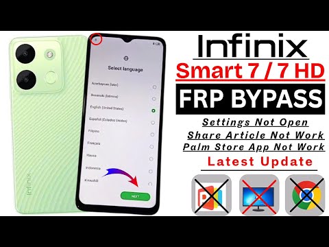 INFINIX SMART 7/7 HD : GOOGLE/FRP BYPASS  Android 12 Without PC - X6515,X6516 Google Account Bypass