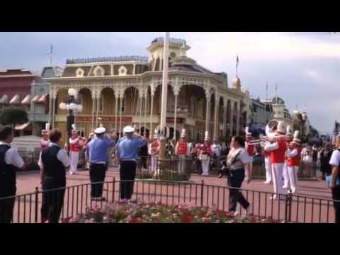 Flag Retreat Ceremony at Disney's Magic Kingdom 8-6-14