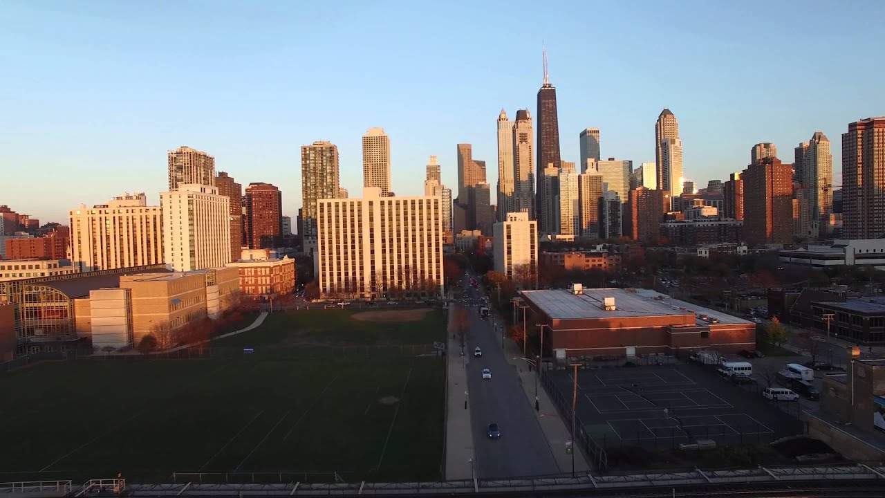 Chicago - Aerial - Skyline - L Train - 4K Resolution - 4K Resolution FREE STOCK FILM FOOTAGE