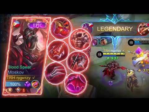 MOSKOV RED BUILD CHALLENGE IN MYTHICAL GLORY! NO DEATH GAMEPLAY + LEGENDARY! - MLBB