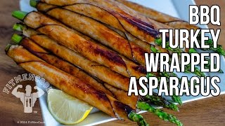 Hi-Protein Snack: BBQ Turkey Wrapped Asparagus / Espárragos Envueltos en Pavo