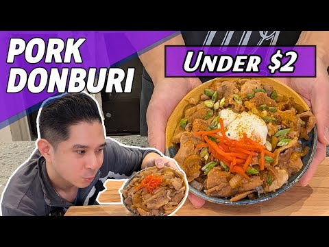 Japanese Pork Rice Bowl Under $2 | Budget Cooking