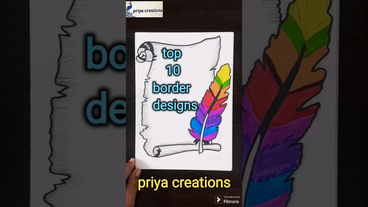 Border Designs | Assignment | Project | Notebook Cover Page Design | #Shorts #art #trending