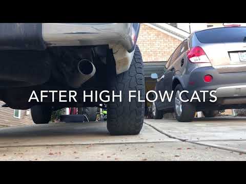 Before and after high flow catalytic converters (Flowmaster)
