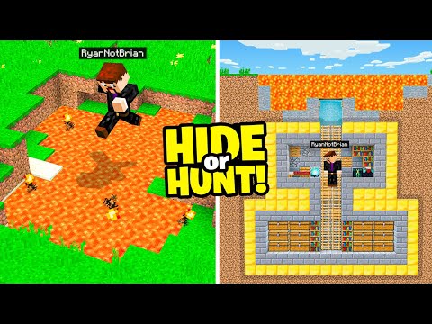 RyanNotBrian - I made a SECRET Minecraft LAVA Base.. (Hide Or Hunt)