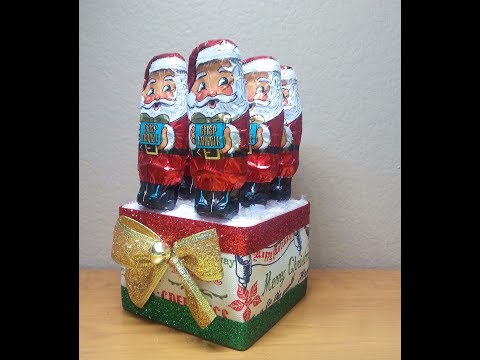 DIY~Make A  D.T. Chocolate Santa Candy Caddy! Cute & Inexpensive!