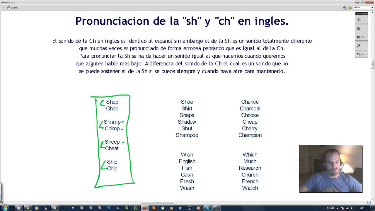 La correcta pronunciacion de la Sh y Ch en inglés.