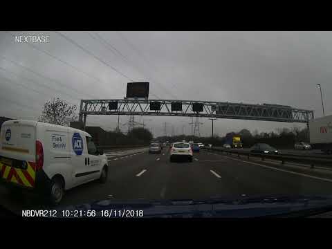 M6 southbound passing Walsall FC, Ject 8 (M5), 7 and heading towards Ject 6. 16/10/2018