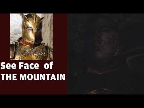Face of Dead Gregor Clegane, The Mountain Takes off his helmet and shows his face Game of Thrones