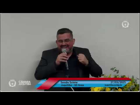 COM A PALAVRA PREFEITO WILHIANS SOARES NA SESSÃO SOLENE  DE 60 ANOS DE JUQUITIBA
