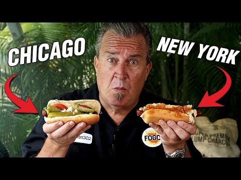 The BEST HOT DOGS ever!!! NY vs Chicago | Dirty Water vs Grilled