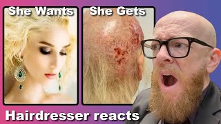 The WORST INJURY from BLEACH !!! Hairdresser Reacts #hair #beauty