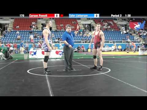 Fargo 2012 170 Round 5: Carson Powell (Iowa) vs. Tyler Lieberum (Pennsylvania)