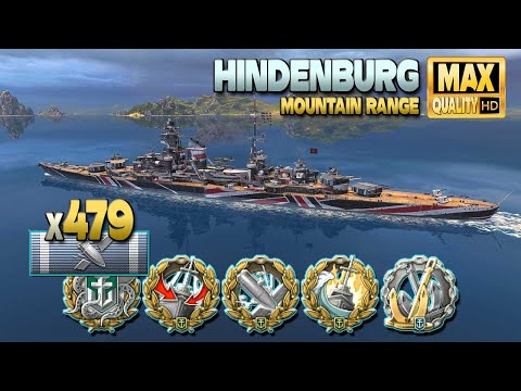 Cruiser Hindenburg: 3,6k BXP game on map Mountain Range - World of Warships