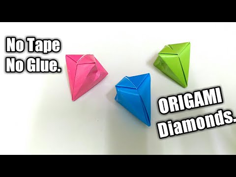 ORIGAMI DIAMOND - no tape/glue!
