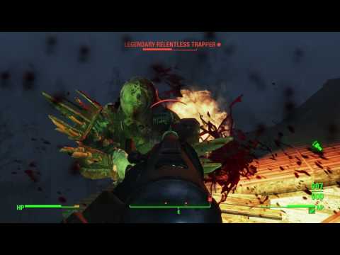 Fallout 4 Far Harbor - Blood Tide: Many Trappers at House Combat Gameplay & Loot, Old Longfellow