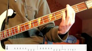 Everything Everything - Kemosabe (bass cover with TABS on screen)