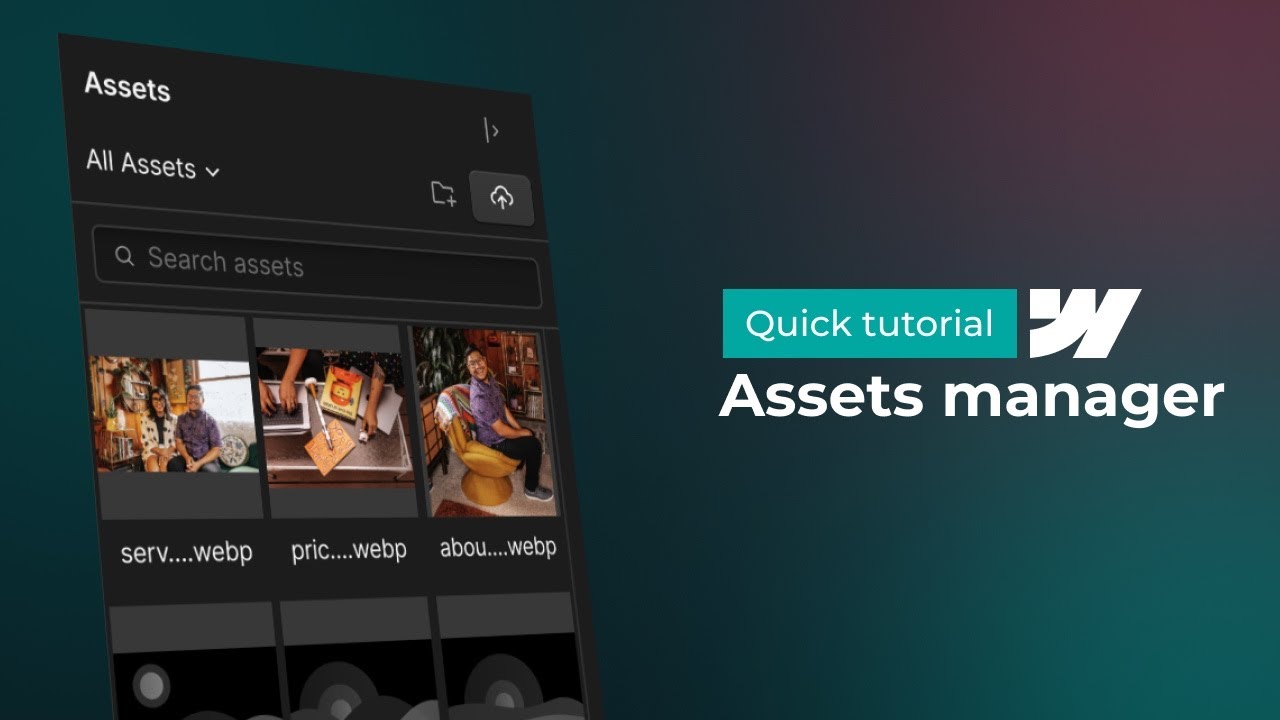 Webflow Assets Manager panel - Quick tutorial