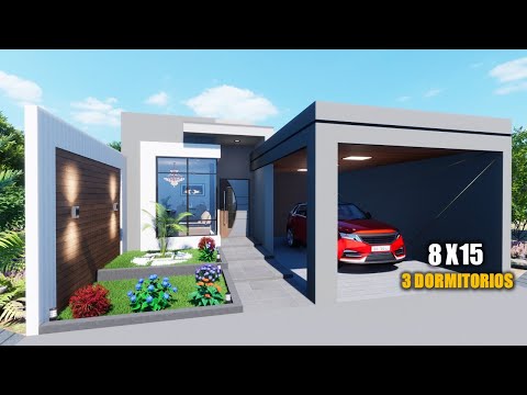 CASA PEQUEÑA Y ECONOMICA DE 8X15 | TRES DORMITORIOS | JMC ARQUITECTURA (2023)