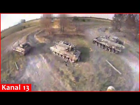 Armored personnel carrier, which Russians abonded and ran away, BECAME TARGET of kamikaze drones