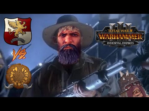 The Hunstmen Hunt Extra LARGE Game! Empire vs Ogre Kingdoms - Total War Warhammer 3