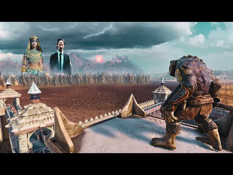 7,000,000 ORCS ATTACK CLEOPATRA'S MEETING WITH JOHN WICK - Epic Battle Simulator 2 - UEBS 2