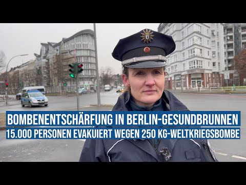 12.12.2021#Berlin Bombenentschärfung 250 kg-2. Weltkriegsbombe Gesundbrunnen Polizei evakuiert 15000