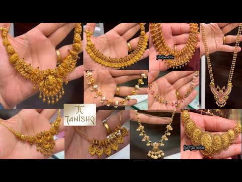 Tanishq Lightweight Traditional Gold Antique Necklace | Prices & Weights | Tanishq & Others Necklace