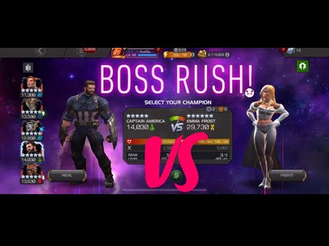 BOSS RUSH! Int Women's Day  - Captain America IW vs Emma Frost - Health Bar Roller-coaster - MCOC