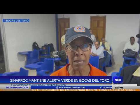 SINAPROC mantiene alerta verde en Bocas del Toro y la comarca de Ngobe Buglé por fuertes lluvias