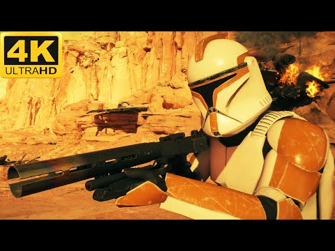 ASSAULT ON GEONOSIS: Clone Troopers vs Battle Droids - Star Wars Battlefront 2 (4K, HDR)