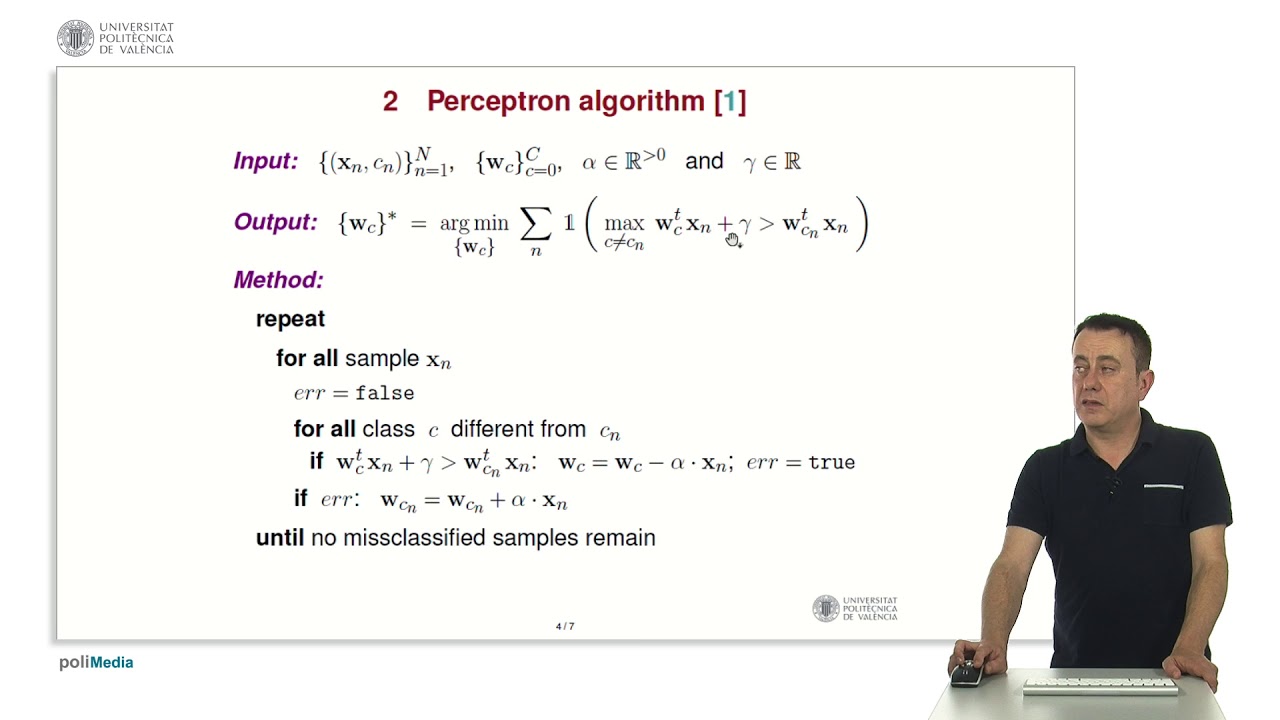 Perceptron algorithm |  | UPV