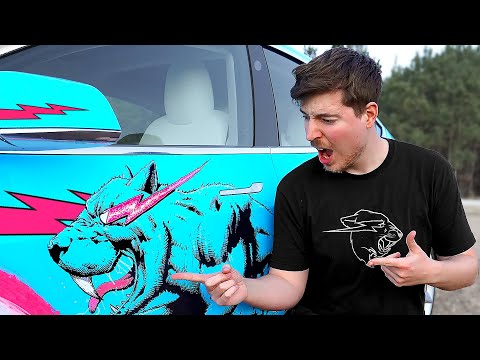 I Surprised MrBeast With A Custom Tesla!