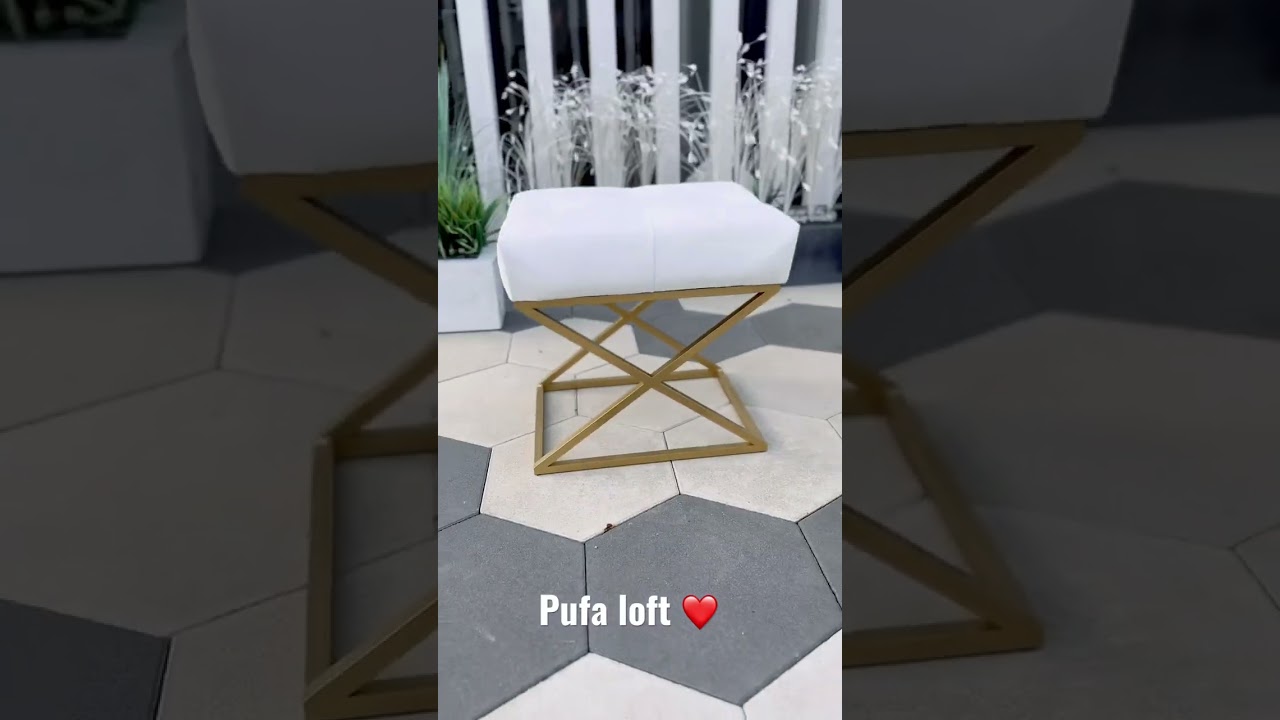 Moze do przedpokoju, toaletki , salonu ❓ Pufa loft na złotych nogach ❤️