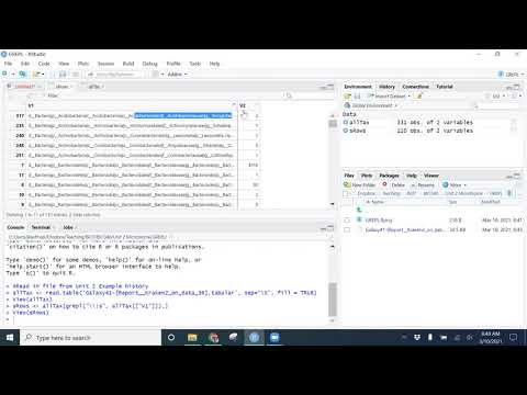 2.8 Using grepl to find and gsub to replace text in a taxonomic report