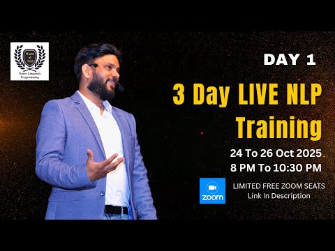 FREE LIVE Training: NLP Training - Day 1 | 24th Oct 2025 |  8 PM TO 10:30 PM | VED
