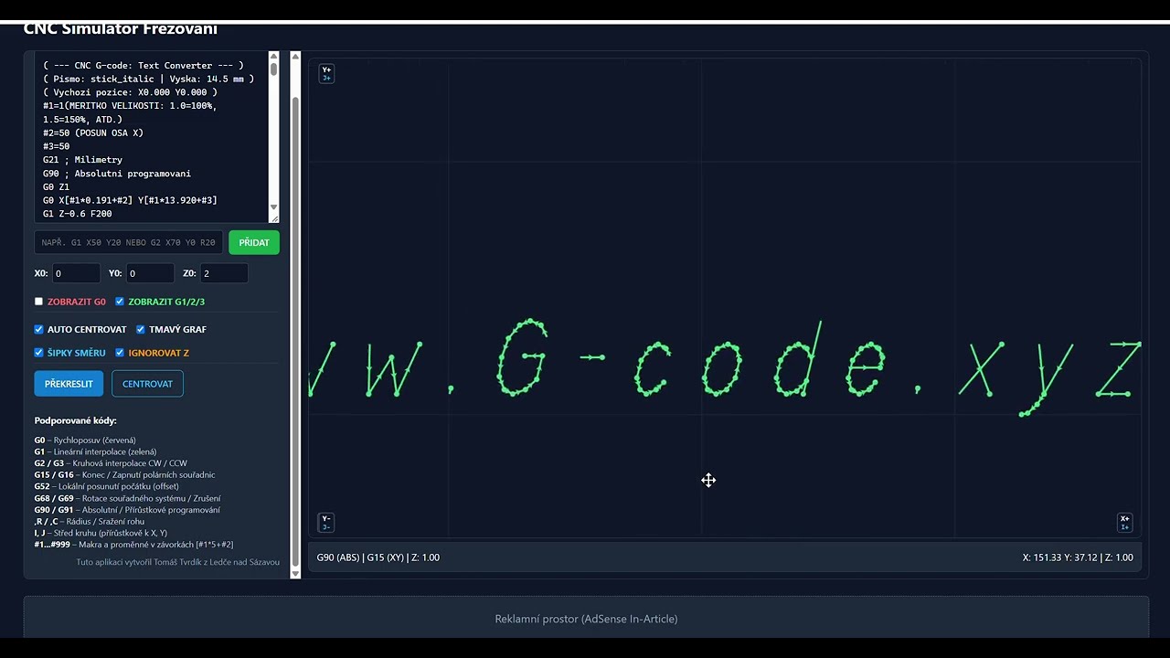 Text to G-code Converter with Macro Variables