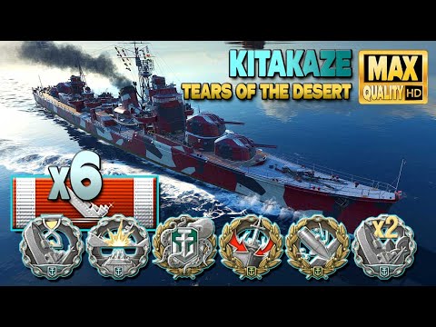 Destroyer Kitakaze: MVP on map Tears of the Desert - World of Warships
