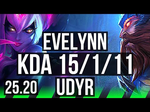 EVELYNN vs UDYR (JGL) | 15/1/11, Legendary | EUW Diamond | 25.20