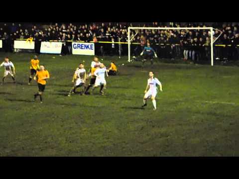 HEREFORD CLEAR A SHOT BY ALVECHURCH'S WAITE OFF THE GOAL LINE