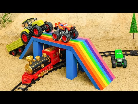 Mini Truck Builds Strong Cement Over bridge for Heavy Tractor | DIY Science Project