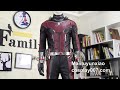 High quality Ant man Scott Lang cosplay costume detail overview