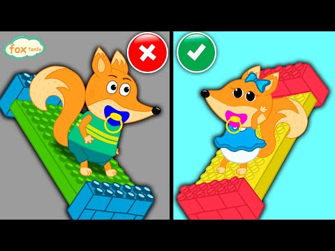 The Fox Family and friends lego beds playhouse - cartoon for kids #914