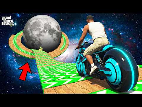 Franklin Tries Impossible Ramp Parkour Challenge in GTA 5 !